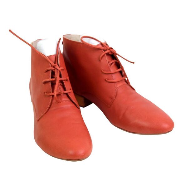 Bird of Flight BRIGS BROWN REAL LEATHER LOW HEEL LACE UP ANKLE BOOTS SHOES Sz 7B - Picture 1 of 9